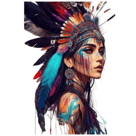 Traditional Indigenous portrait artwork